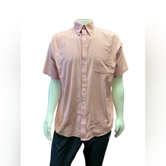 Stafford Button Down EUC Pink 60% Cotton Size 17 - Picture 1 of 7